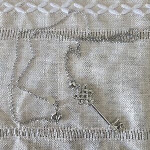 Lia Sophia "Pinnacle" Silver Key Pendant Necklace